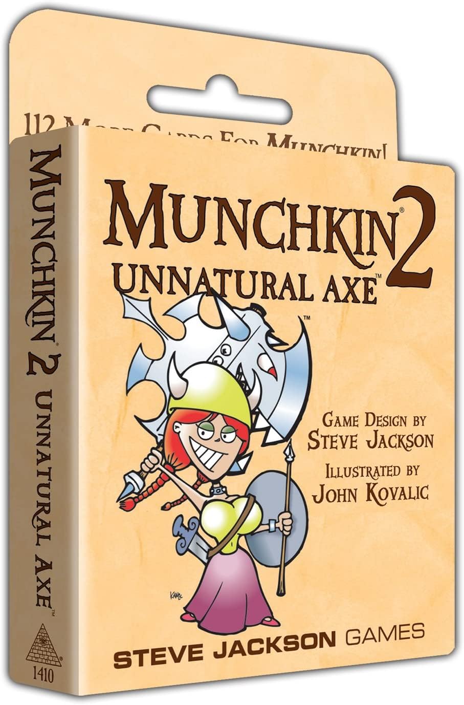 Steve Jackson Games Munchkin 2: Unnatural Axe box cover boosting game-night energy with humor