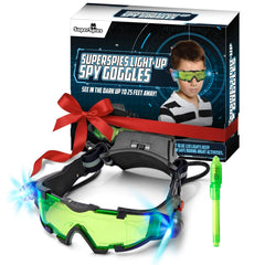 Sticky Lil Fingers SLF night vision goggles worn for safer nighttime play.