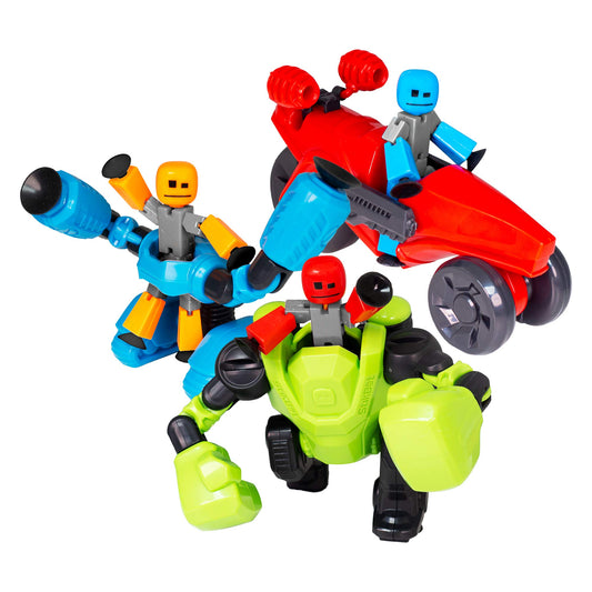 StikBot Zing Megabots poseable figures ready for dynamic action scenes.