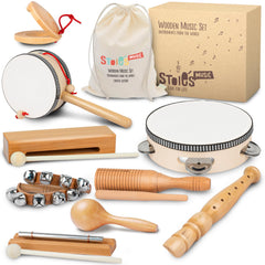 Stoie's wooden tambourine: a kid-friendly rhythm starter for joyful play.