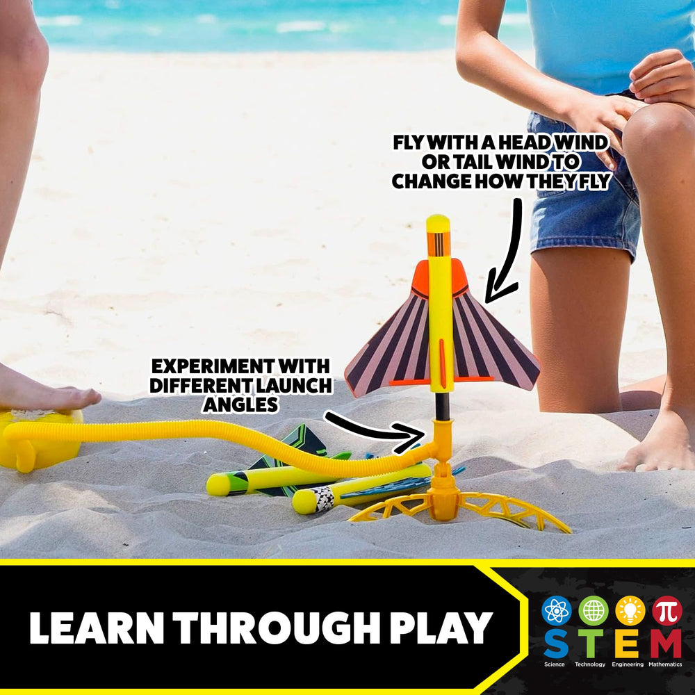 Stomp Rocket glider-plane that soars up to 100 feet with smooth flight.