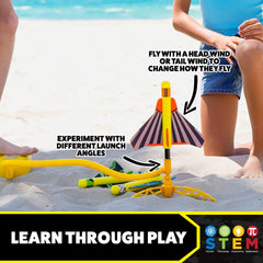 Stomp Rocket glider-plane that soars up to 100 feet with smooth flight.