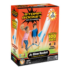 Stomp Rocket Jr Glow launcher in action for outdoor STEM fun.