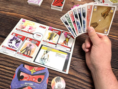 Game components close-up shows compact setup and elegant design.