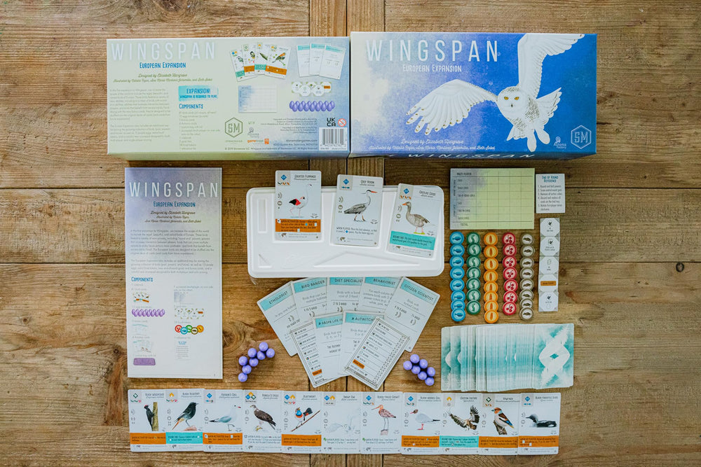 Stonemaier Wingspan European Expansion features new European bird cards for diverse gameplay
