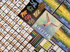 Stonemaier Wingspan player board and trays for organized play.