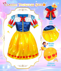 Stopklas twirling-ready princess dress sparkles with light during dance moments.