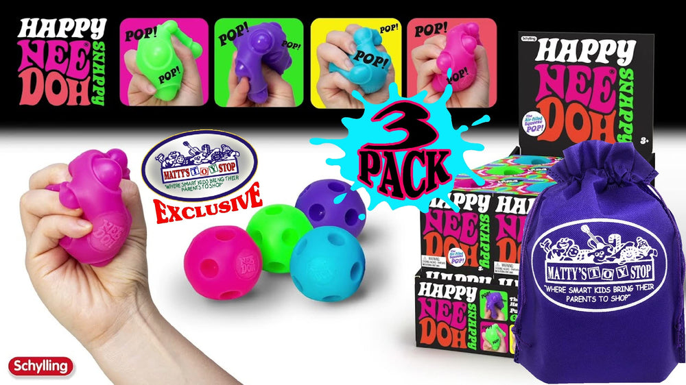 Matty's Toy Stop storage bag included with NeeDoh Groovy Glob set for easy organization.
