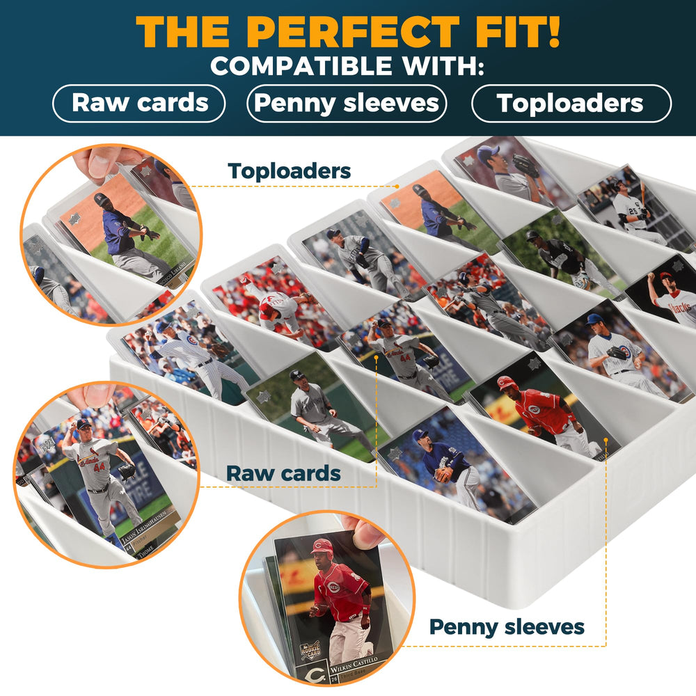 Storage Standard tray shows open compartments for quick card retrieval.