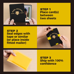 Storage Standard Ding Defend 110-pack card protectors pack protects against dings in transit.