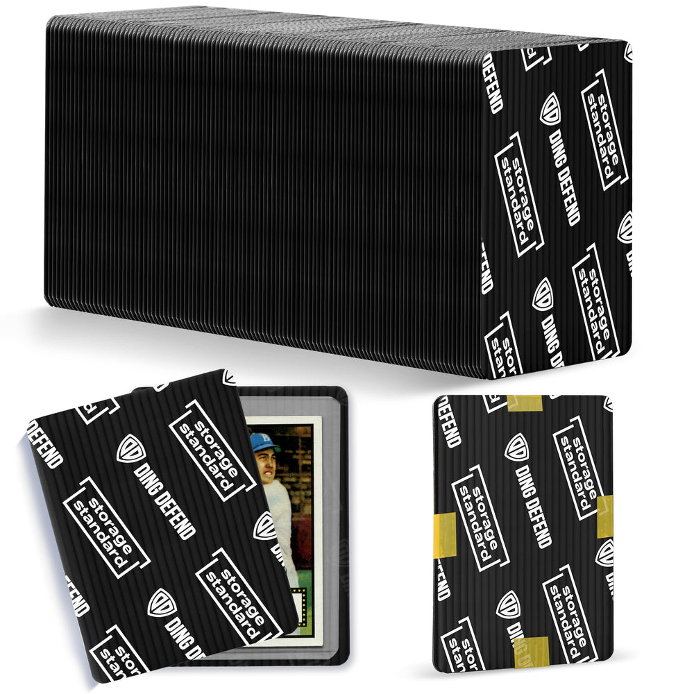 Storage Standard Ding Defend black protector, front view, lightweight shield for 3.5 x 4.5 cards