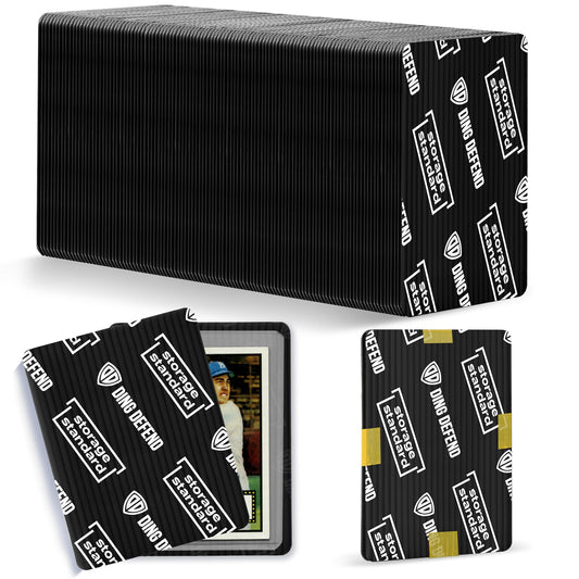 Storage Standard Ding Defend black protector, front view, lightweight shield for 3.5 x 4.5 cards