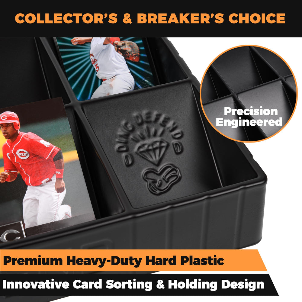 Storage Standard stackable design saves space while expanding your collection