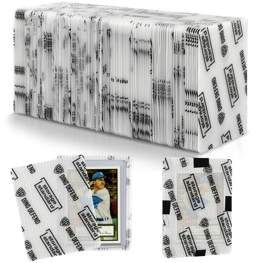 Storage Standard trading card protector demonstrates rigid padded plastic for durable, safe shipping.