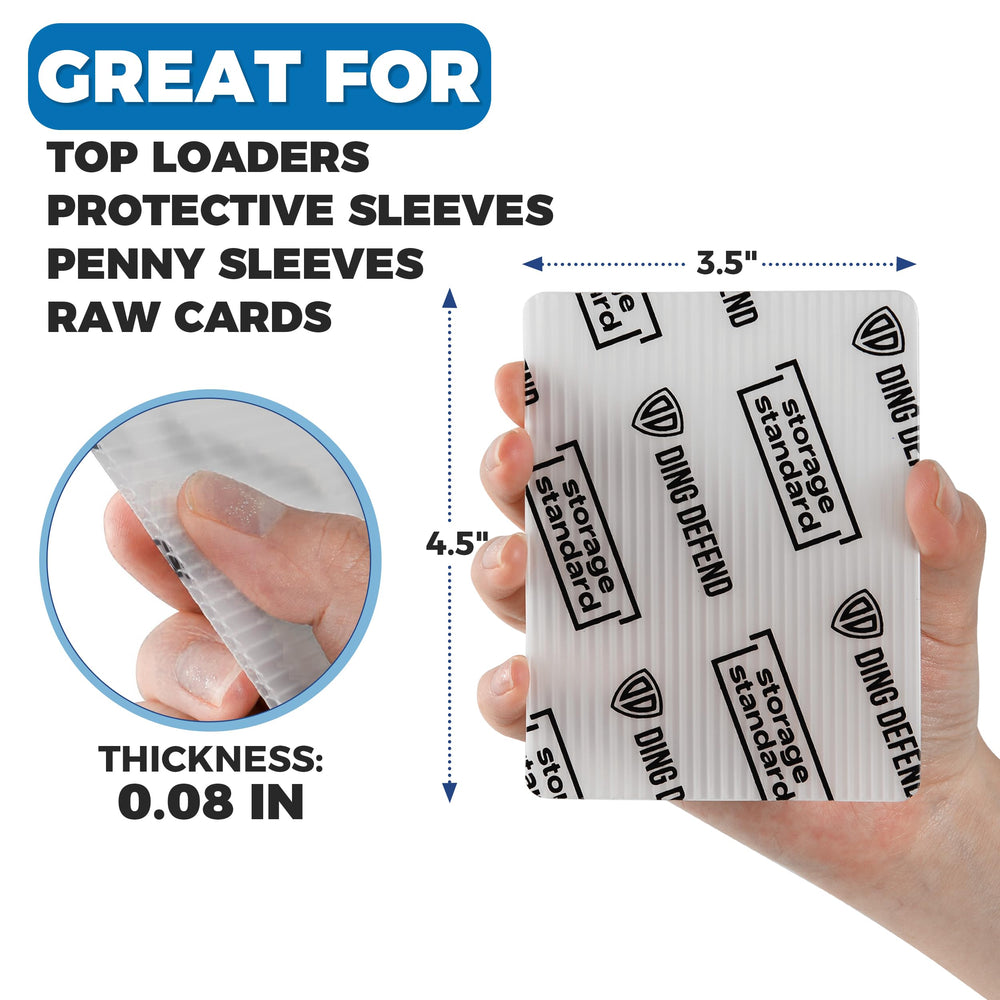 Storage Standard trading card protector fits top loaders for versatile protection.