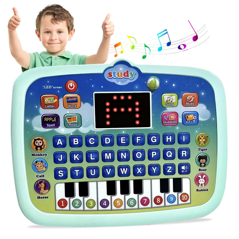 STOULKD Kid Tablet blue front view highlights sturdy, kid-friendly design for safe learning