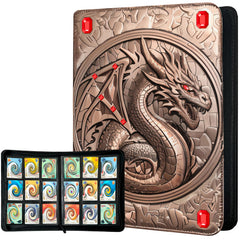 Stoytto binder featuring 3D dragon embossing and gemstone accents for a striking collection display.