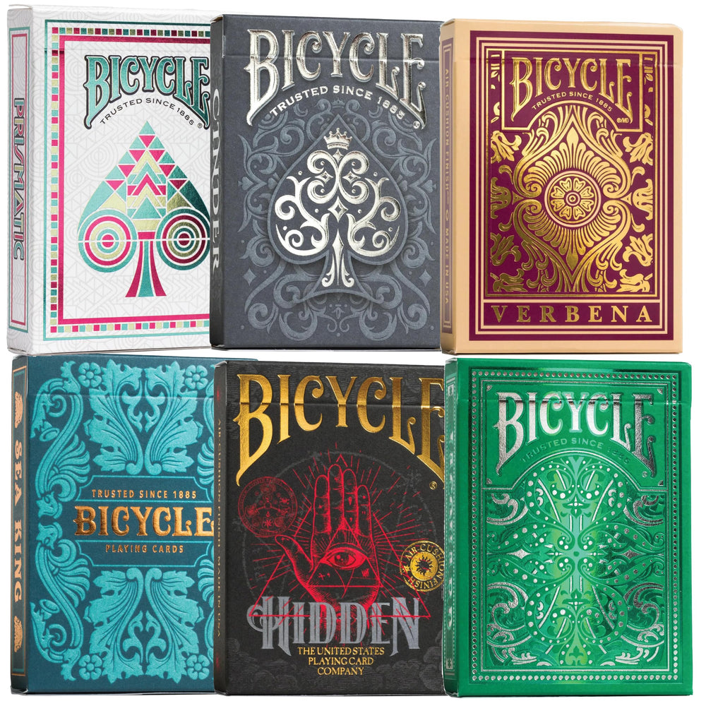 Straight Poker Supplies Bicycle Jacquard deck with silky shuffles for cardistry.