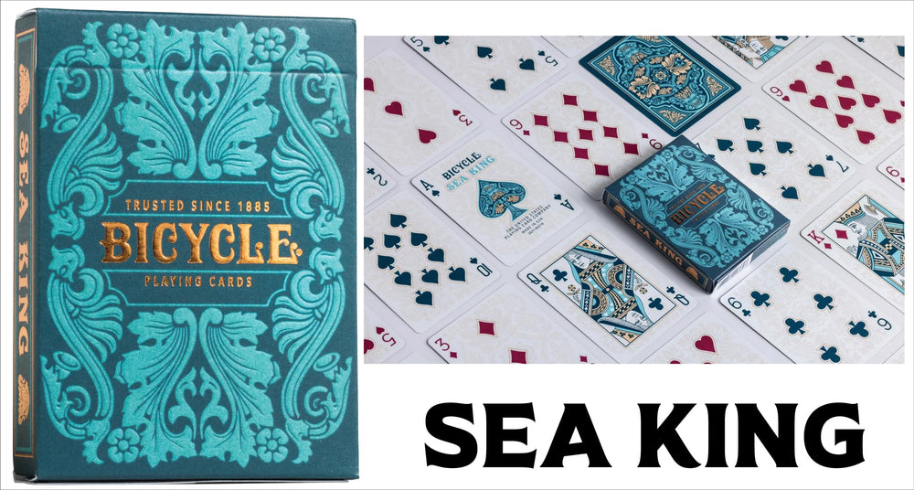 Straight Poker Supplies Bicycle Sea King deck for striking visual plays and smooth handling.