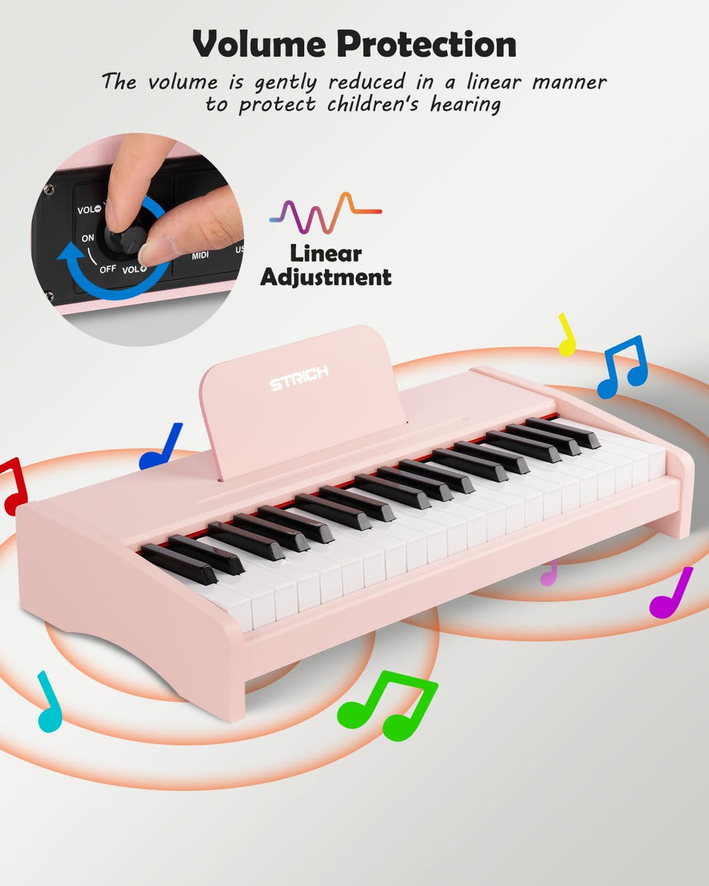 STRICH wireless, battery-powered piano lets kids play anywhere without cords.