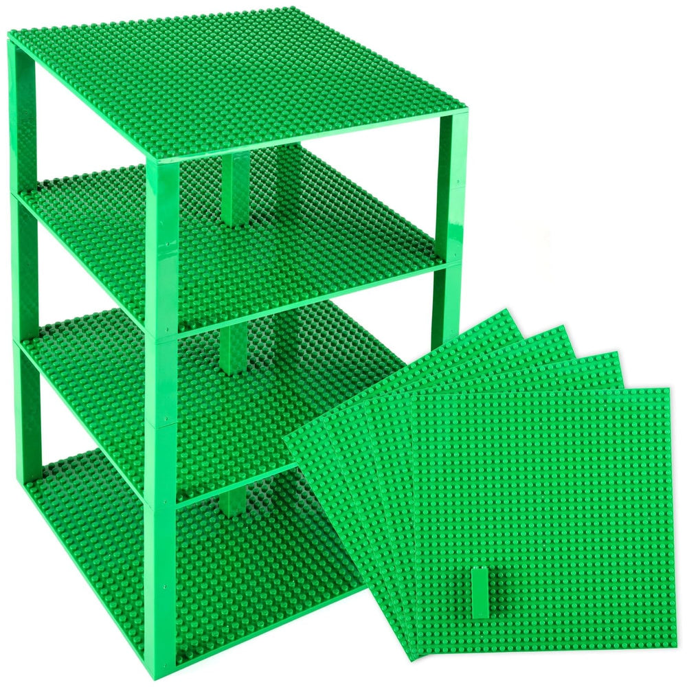 Strictly Briks green baseplates 4-pack for versatile building play