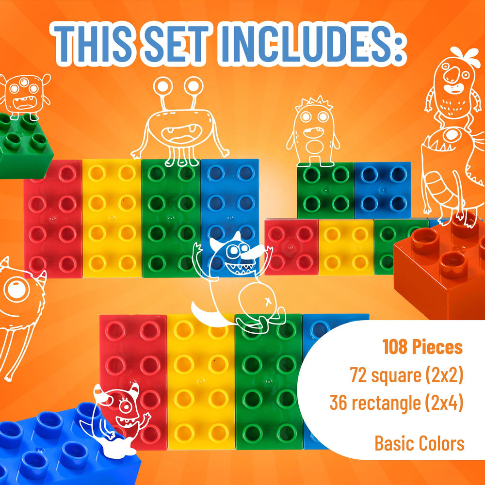 Colorful Strictly Briks blocks in red green blue sparks creativity