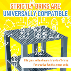 Strictly Briks holiday cityscape built on baseplates for festive play.