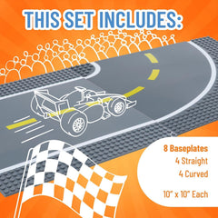 Strictly Briks complete race set baseplates ready for imaginative city layouts