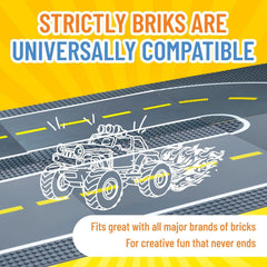 Strictly Briks stackable road baseplates enable multi-level builds