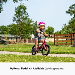Strider 14x seat and handlebar adjustment range graphic for growing kids