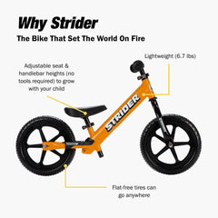 Strider foam tires are flat-free for uninterrupted fun