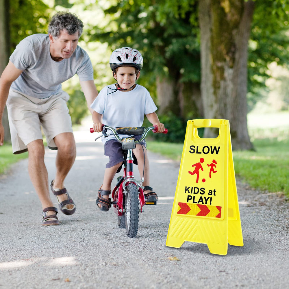 StrLon Slow Kids Sign reflective tape increases nighttime visibility