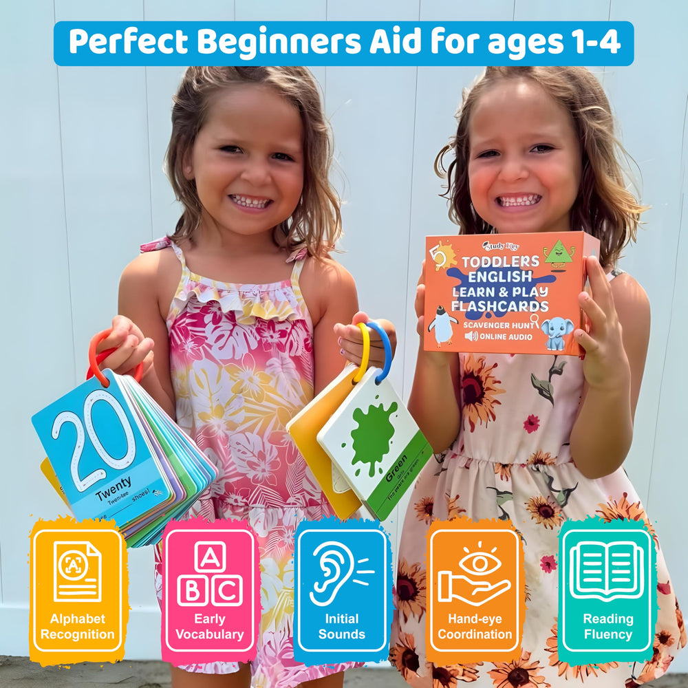 Study Key toddlers tracing letters card highlights tactile tracing for motor skill practice.