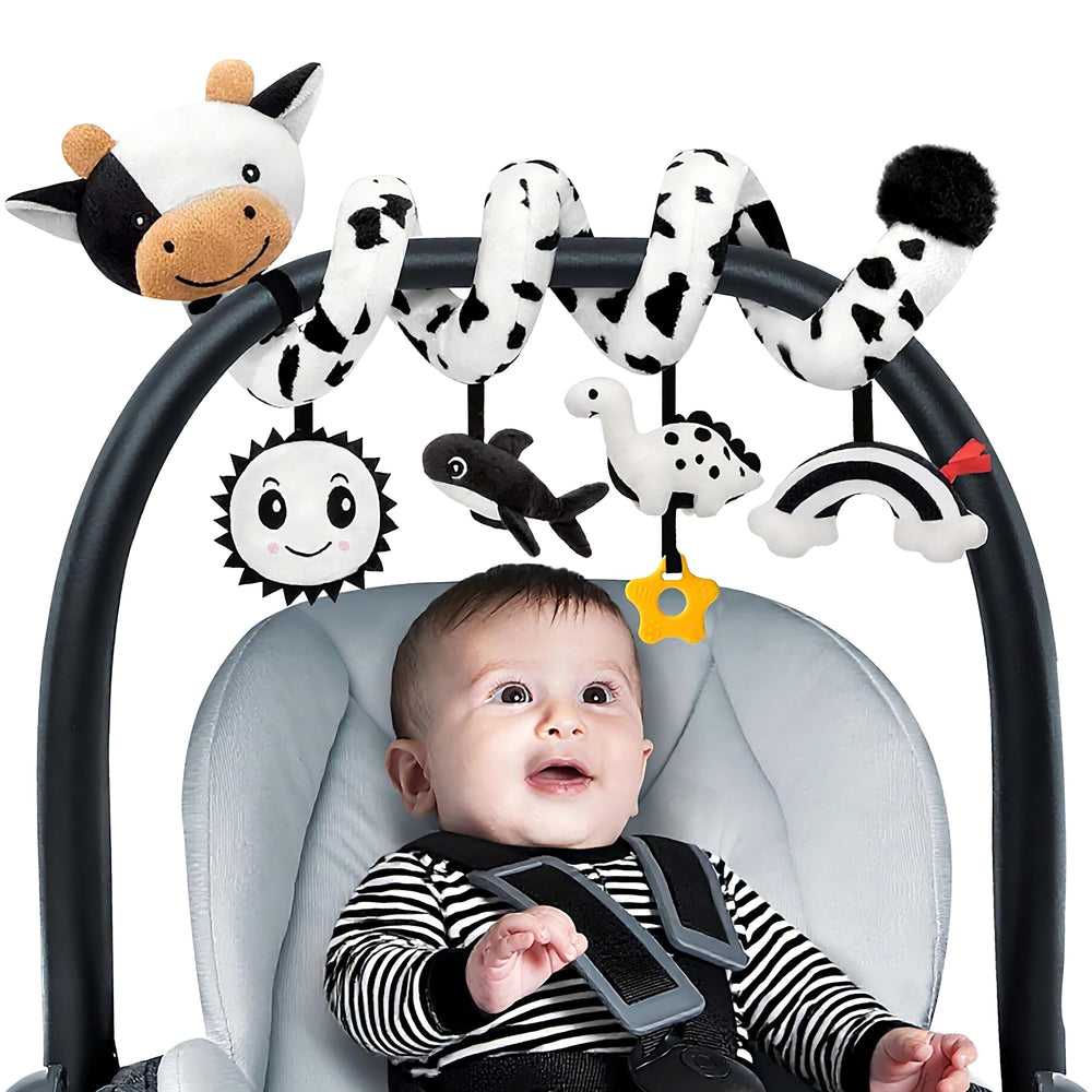 Stuffed Multi-Scene Attachment Clip fits car seats and strollers.