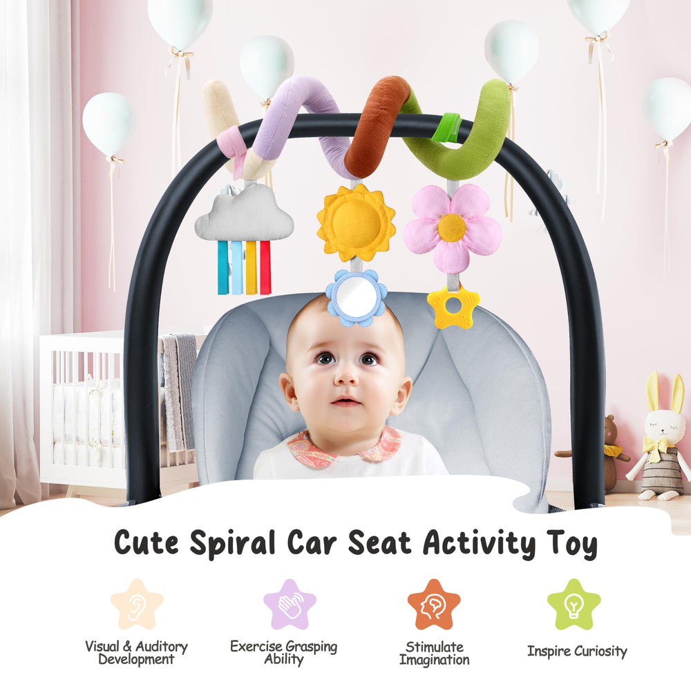 Stuffed Spiral Rainbow Quilt Toy detail features diverse textures for tactile exploration