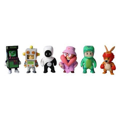 Detailed Stumble Guys character figures including Mr. Stumble, Stabby Kate.