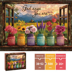 STYISHANG Flowers on windowsill puzzle inviting relaxing moments