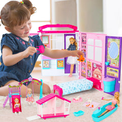 Style Shine bed and blanket for cozy doll sleep.