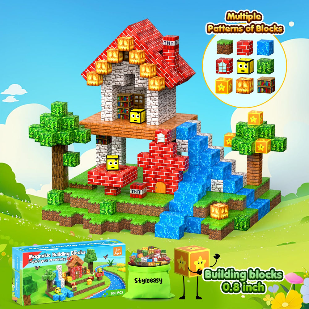 Styleeasy Magnetic Blocks storage bag for easy cleanup and travel.