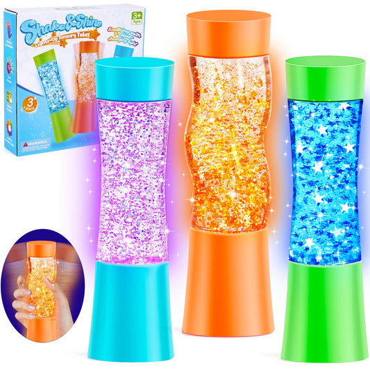 Subao light-up sensory tube with blue glow for enhanced focus in dim light.