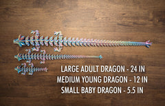Subpoly dragon interlocked body segments enable flexible, customizable display.