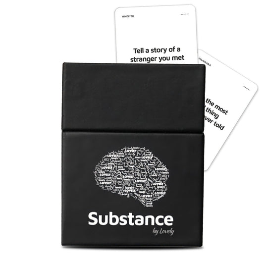 Substance Card Game setup on table for social night.