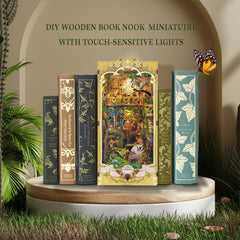 SUDOPOR DIY Book Nook Kit miniature insects and forest scene details