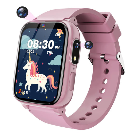 Sueseip kids smartwatch with 1-69hd touchscreen for bright, kid-friendly viewing.