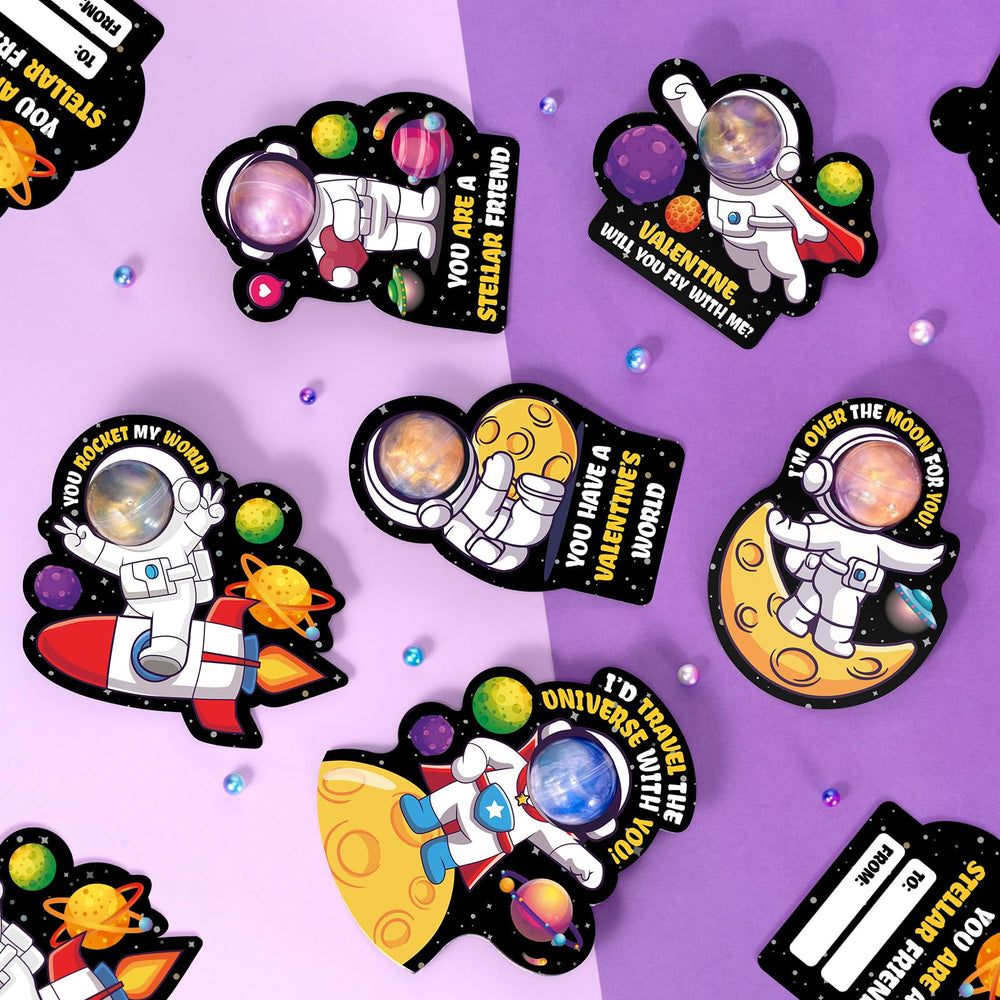 SUGFUT packaging-designed cards with galaxy slime, easy to distribute as gifts.