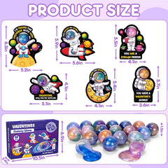 SUGFUT valentine card with rocket art and slime, great for kid celebration gifts.