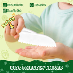 Suhctuptx toddler serrated knives in three sizes for beginner cooking