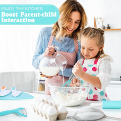 Suhctuptx Cutting Board provides a kid-friendly surface for prep tasks