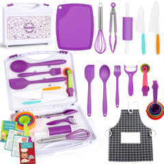 Suhctuptx Kids Cooking Set shown with storage box for organized play and cooking.