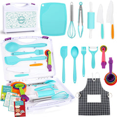 Suhctuptx Kids Cooking Set with Storage Case keeps tools organized for young chefs